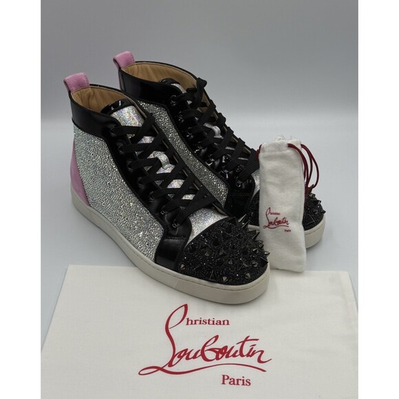 CHRISTIAN LOUBOUTIN Louis Strass Sneakers Pink High Swarovski Size 43 EU, 10 US main image 7